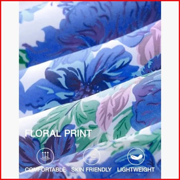 Women's Maxi Dress Boho Floral Smocked Back Short Sleeve Summer Casual - Picture 5 of 7